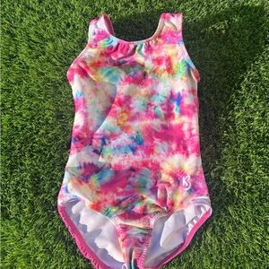 K-Bee Colorful Tie-Dye Gymnastics Leotard